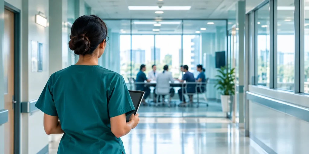 Nurse considering a move from bedside care to nursing leadership